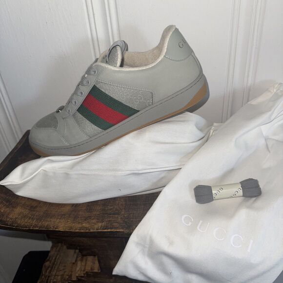 GUCCI Screener Sneakers Grey Size 9 - Picture 5 of 10